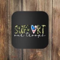 Support Our Trooper Usa Heart Coaster thumb 0