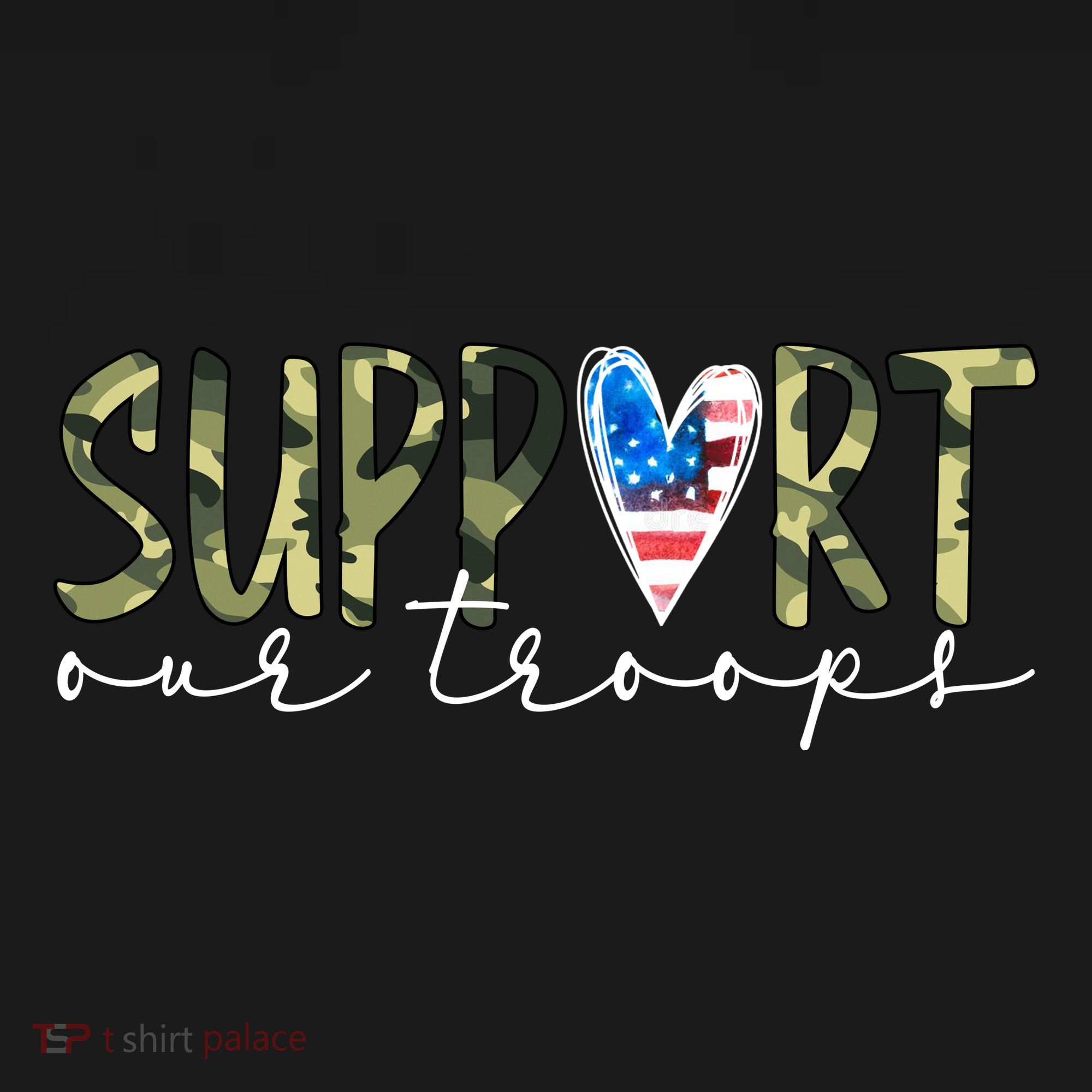 Support Our Trooper Usa Heart Pajama Set