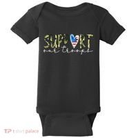 Support Our Trooper Usa Heart Baby Bodysuit thumb 0