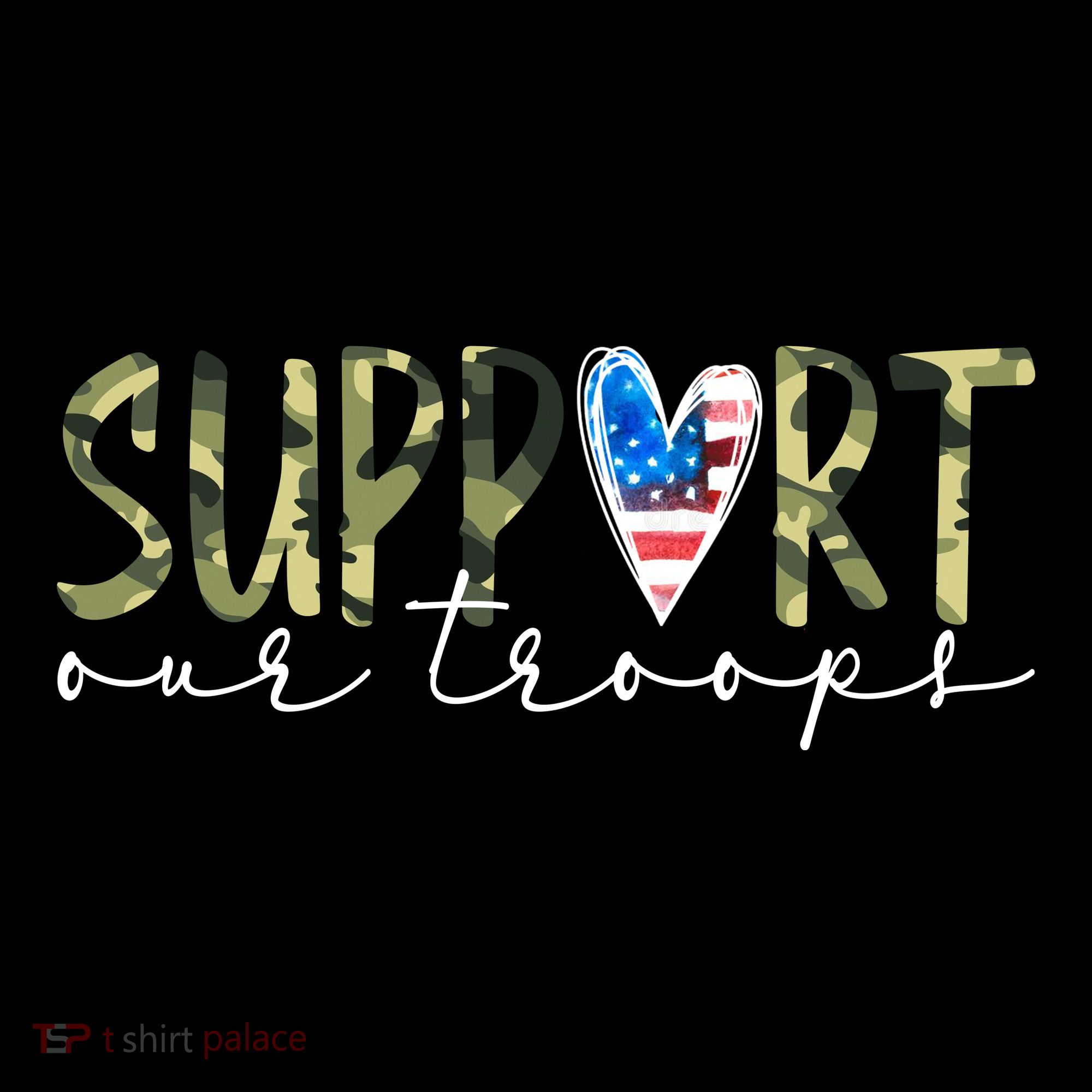 Support Our Trooper Usa Heart Toddler Hoodie