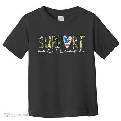 Support Our Trooper Usa Heart Toddler T-Shirt