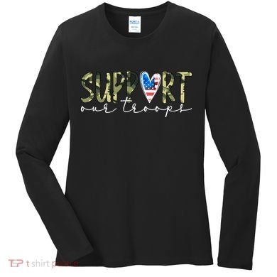 Support Our Trooper Usa Heart Women's Long Sleeve Shirt