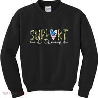 Support Our Trooper Usa Heart Kids Sweatshirt thumb 0