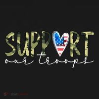 Support Our Trooper Usa Heart Kids Long Sleeve Shirt thumb 2