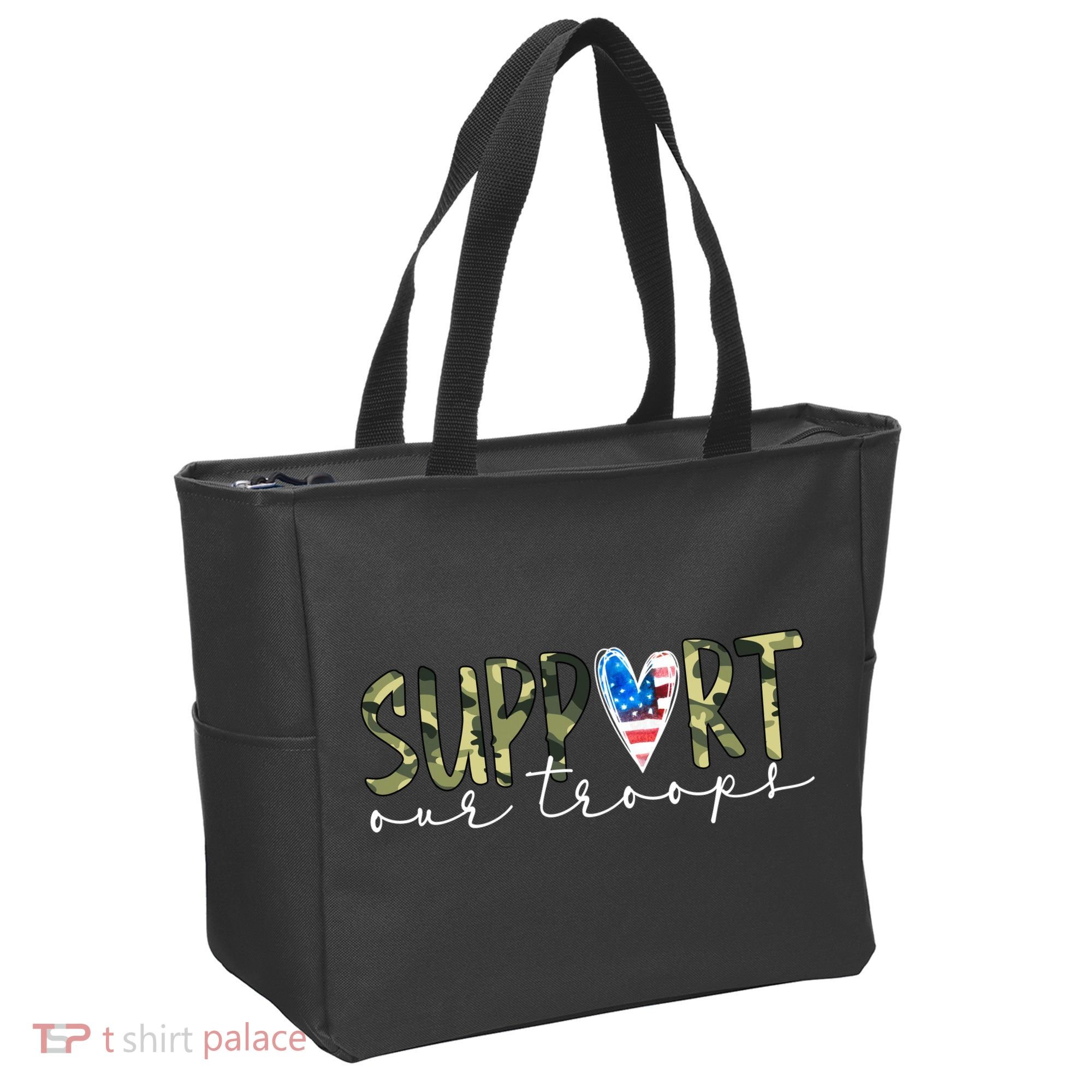Support Our Trooper Usa Heart Tote Bag