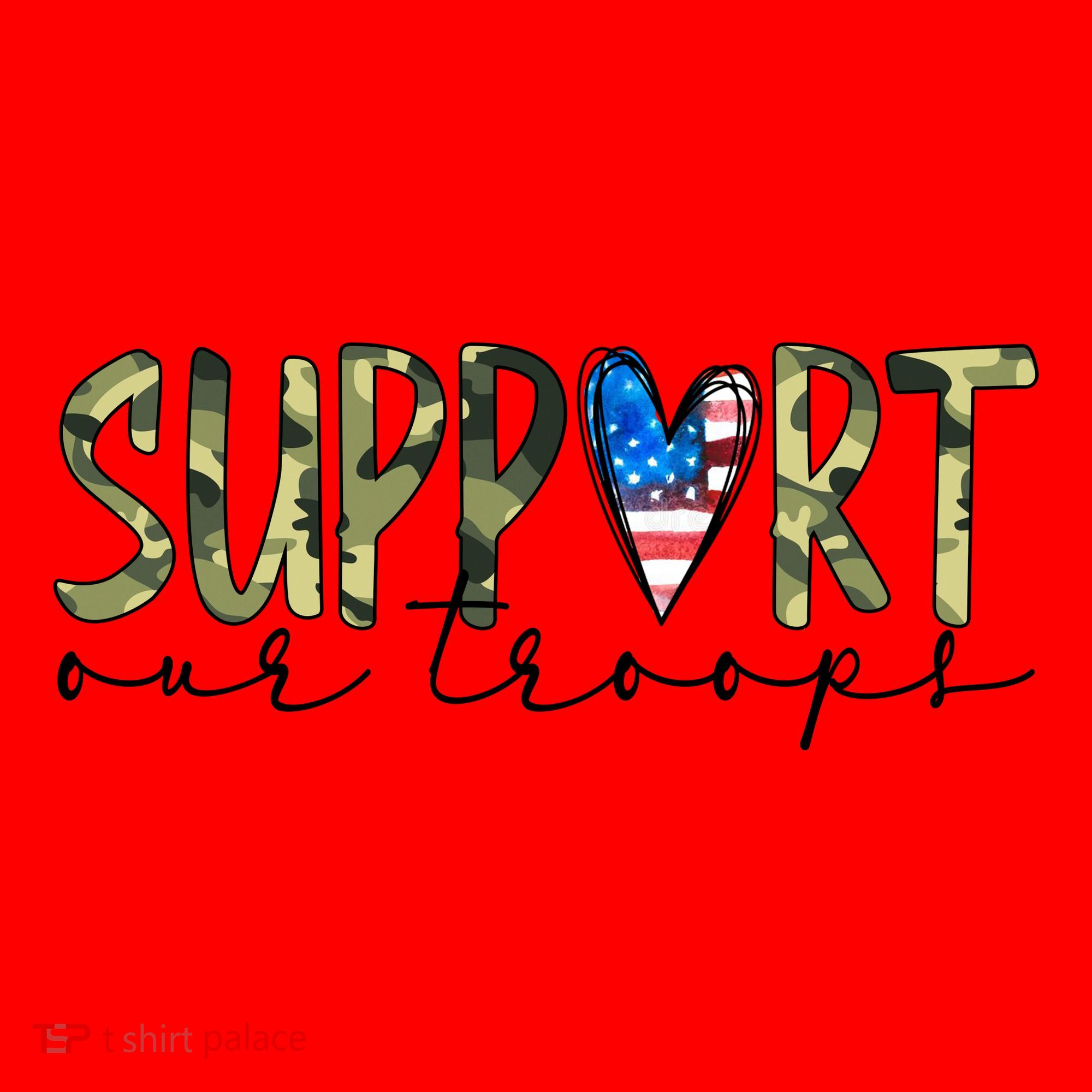 Support Our Trooper Usa Heart Santa Hat