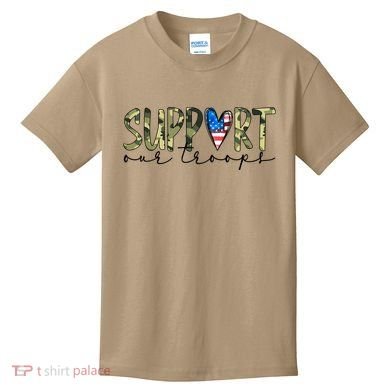 Support Our Trooper Usa Heart Kids T-Shirt