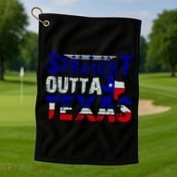 Straight Outta Texas Logo Golf Towel thumb 1