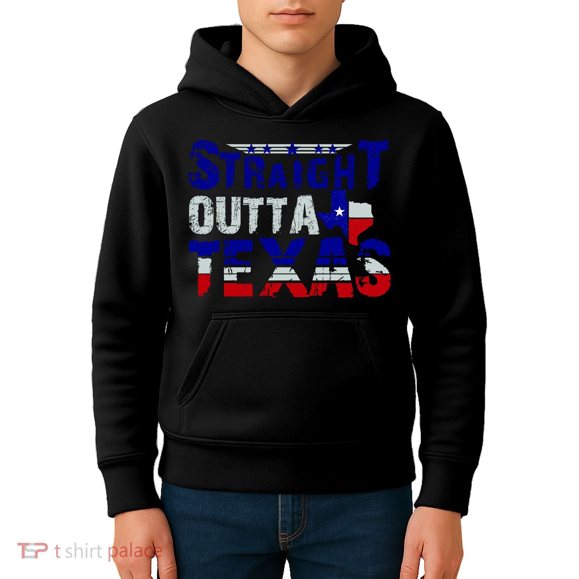 Straight Outta Texas Logo Kids Hoodie