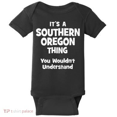 Southern Oregon Thing College University Alumni Funny Baby Bodysuit