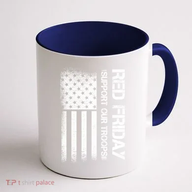 Support Our Troops Red Friday Coffee Mug back