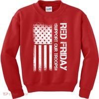 Support Our Troops Red Friday Kids Sweatshirt thumb 0