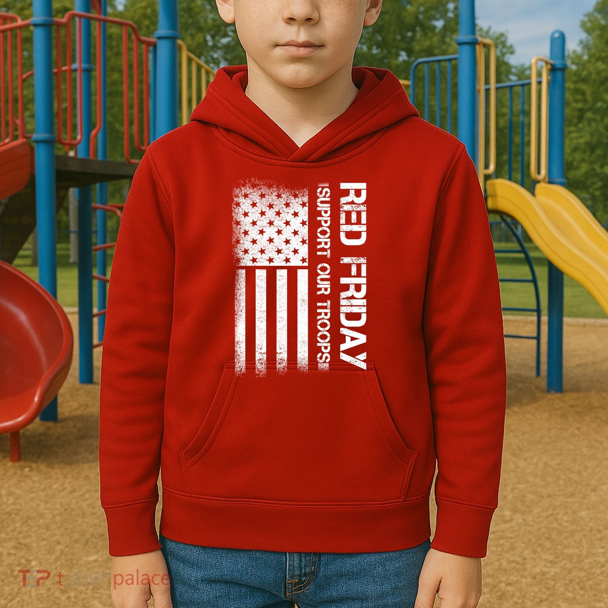 Support Our Troops Red Friday Kids Hoodie