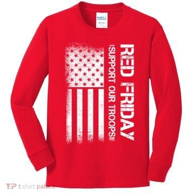 Support Our Troops Red Friday Kids Long Sleeve Shirt