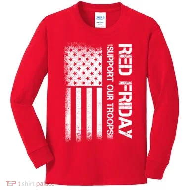 Support Our Troops Red Friday Kids Long Sleeve Shirt