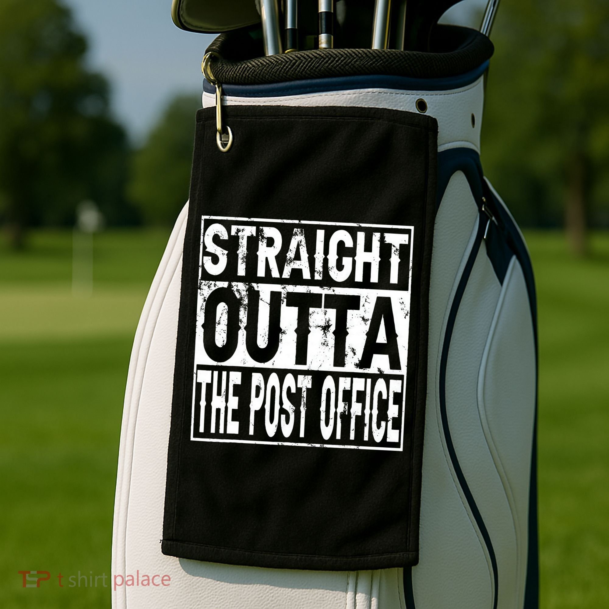 Straight Outta The Post Office Funny Postal Worker Golf Towel