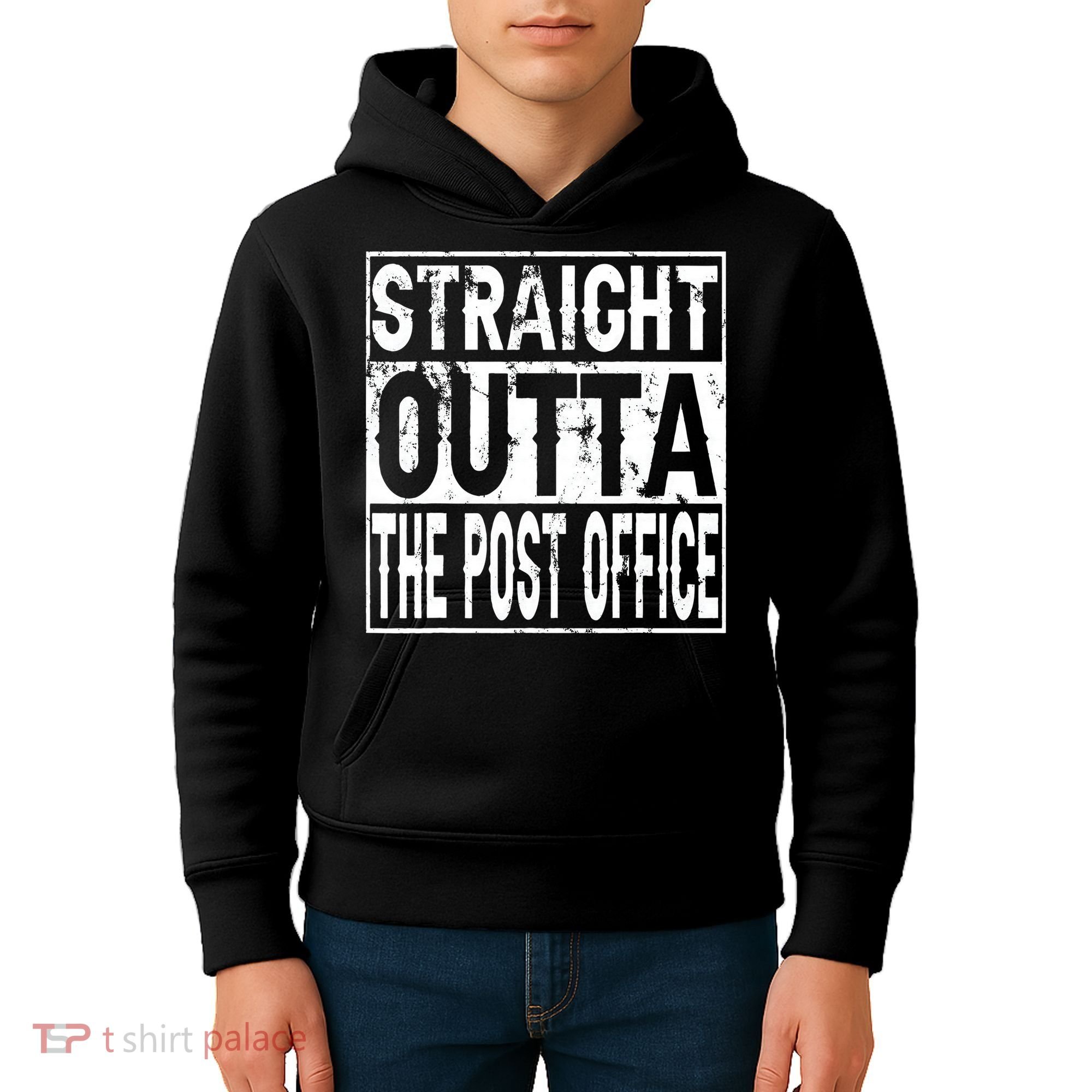 Straight Outta The Post Office Funny Postal Worker Kids Hoodie