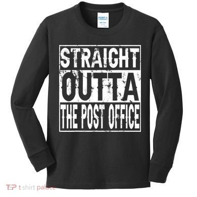 Straight Outta The Post Office Funny Postal Worker Kids Long Sleeve Shirt