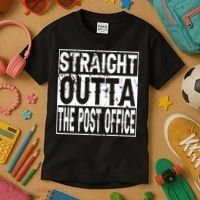 Straight Outta The Post Office Funny Postal Worker Kids T-Shirt thumb 3