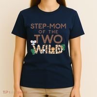 Stepmom Of The Two Wild Animal Safari 2nd Birthday Theme T-Shirt thumb 4