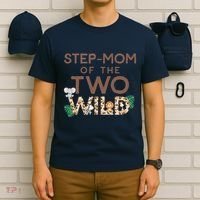 Stepmom Of The Two Wild Animal Safari 2nd Birthday Theme T-Shirt thumb 6