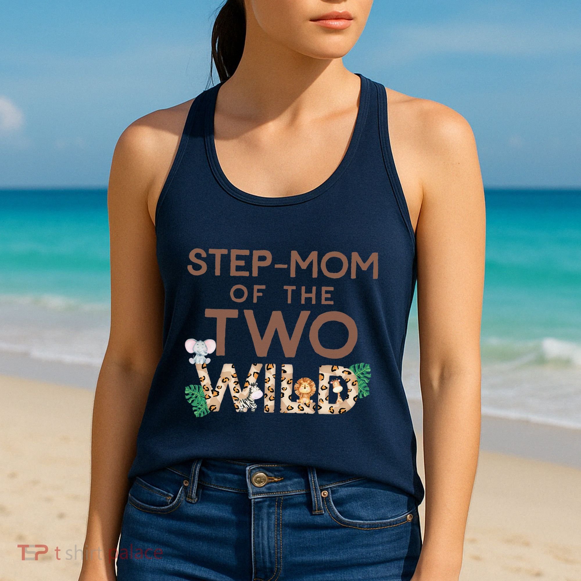 Stepmom Of The Two Wild Animal Safari 2nd Birthday Theme Women's Tank Top