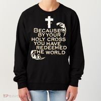 Stations of the Cross Jesus Holy Week Lent Easter Catholic Women's Sweatshirt thumb 0