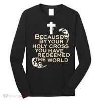 Stations of the Cross Jesus Holy Week Lent Easter Catholic Long Sleeve Shirt thumb 0