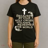 Stations of the Cross Jesus Holy Week Lent Easter Catholic T-Shirt thumb 4