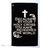 Stations of the Cross Jesus Holy Week Lent Easter Catholic Golf Towel thumb 0