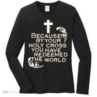 Stations of the Cross Jesus Holy Week Lent Easter Catholic Women's Long Sleeve Shirt thumb 0