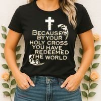 Stations of the Cross Jesus Holy Week Lent Easter Catholic Women's T-Shirt thumb 2