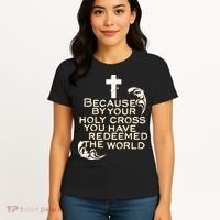 Stations of the Cross Jesus Holy Week Lent Easter Catholic Women's T-Shirt thumb 4
