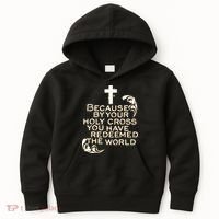 Stations of the Cross Jesus Holy Week Lent Easter Catholic Kids Hoodie thumb 0