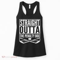Straight Outta The Penalty Box Hockey Player Gift Hockey Women's Tank Top thumb 0