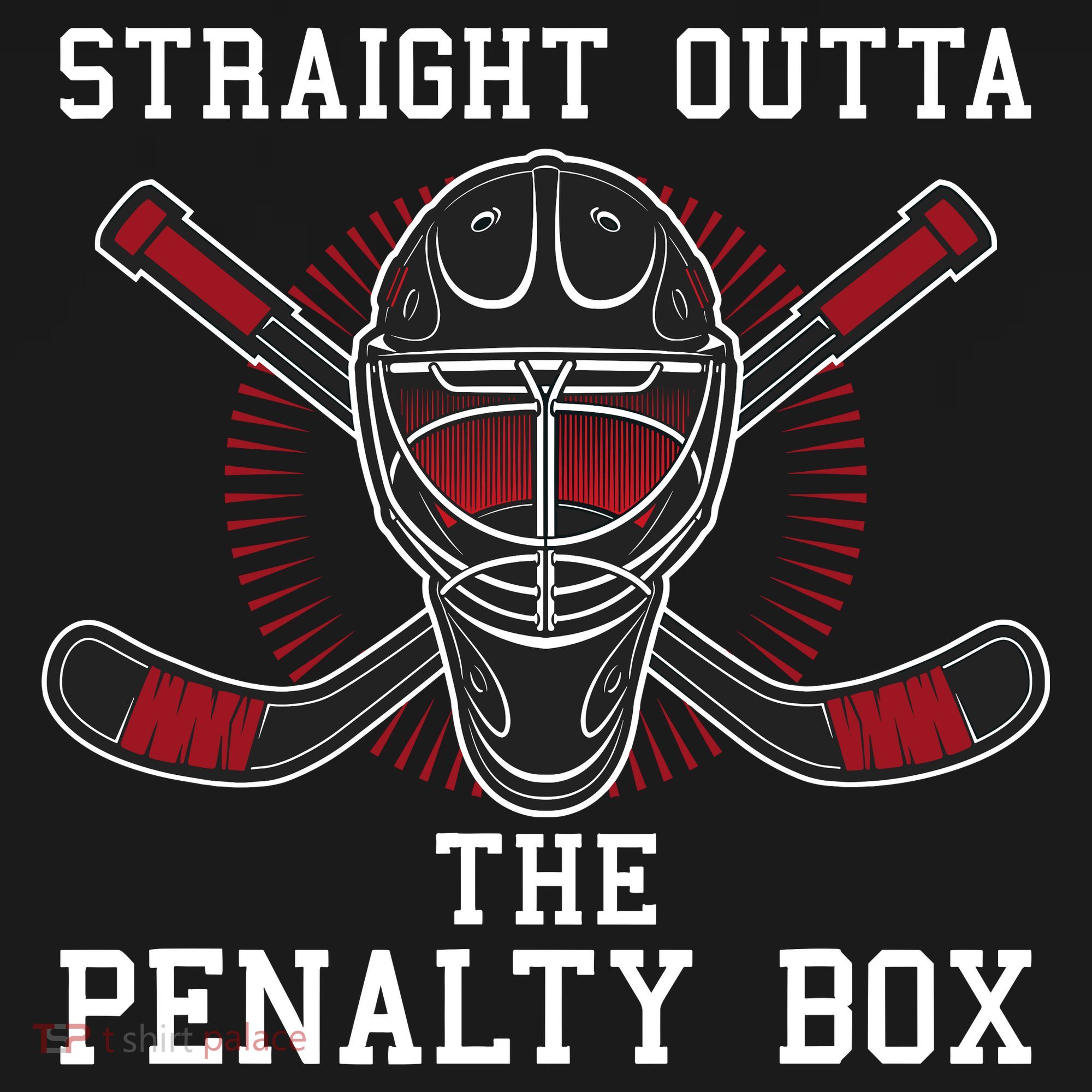 Straight Outta The Penalty Box Funny Goalie Ice Hockey T-Shirt
