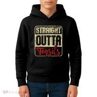 Straight Outta Tonsils Tonsil Removal Surgery Recovery Kids Hoodie thumb 4