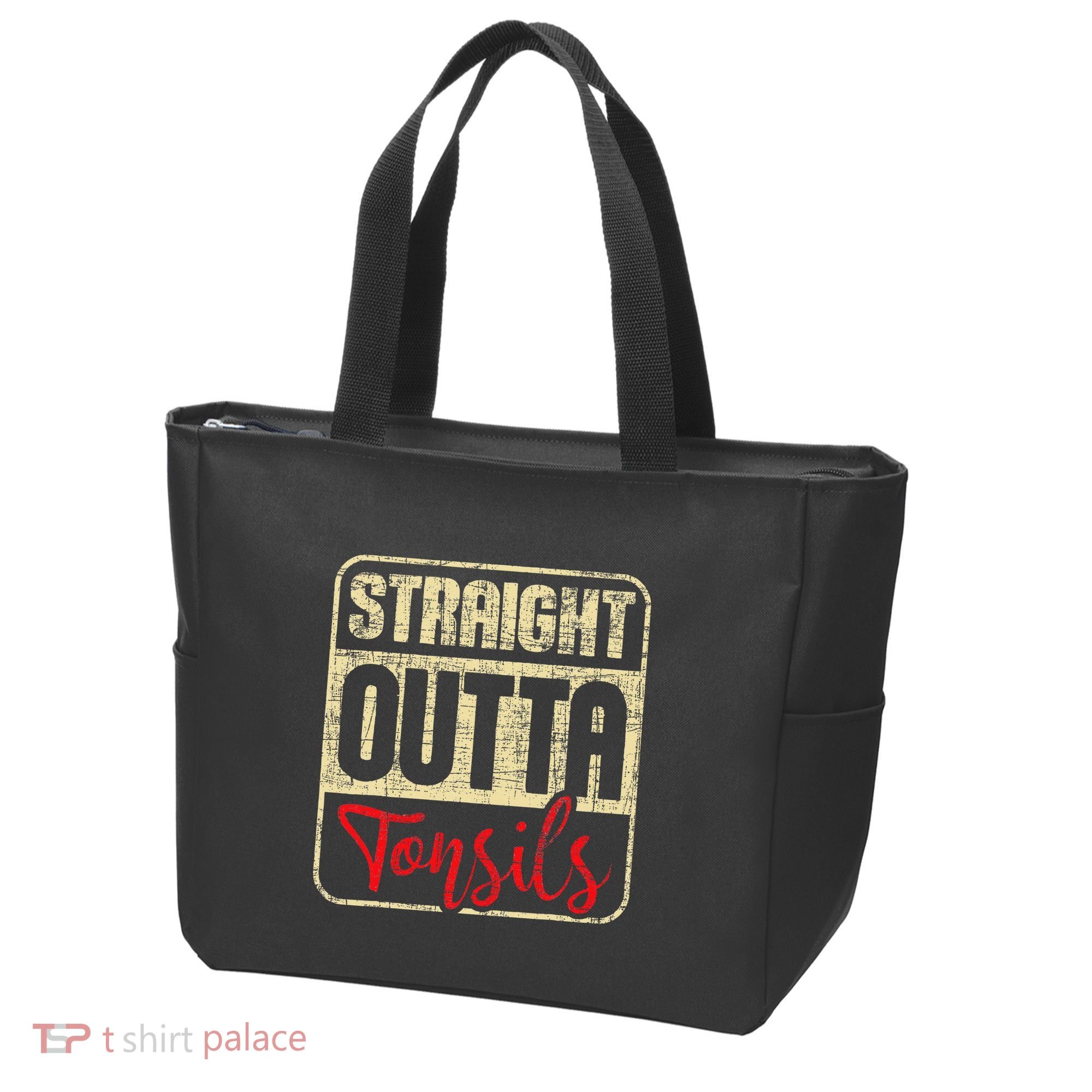 Straight Outta Tonsils Tonsil Removal Surgery Recovery Tote Bag