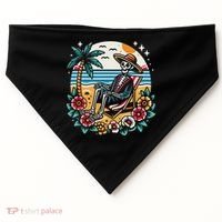Skeleton On The Beach Traditional Tattoo Artist Inked USA-Made Doggie Bandana thumb 0