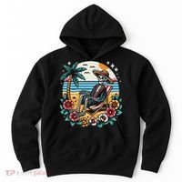 Skeleton On The Beach Traditional Tattoo Artist Inked Hoodie thumb 0