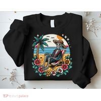 Skeleton On The Beach Traditional Tattoo Artist Inked Sweatshirt thumb 2
