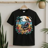 Skeleton On The Beach Traditional Tattoo Artist Inked T-Shirt thumb 2