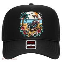 Skeleton On The Beach Traditional Tattoo Artist Inked Hat thumb 0