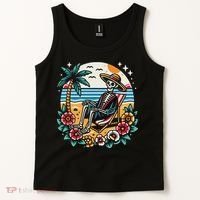 Skeleton On The Beach Traditional Tattoo Artist Inked Tank Top thumb 2