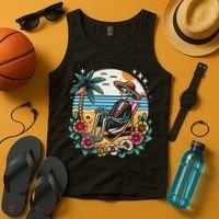 Skeleton On The Beach Traditional Tattoo Artist Inked Tank Top thumb 4
