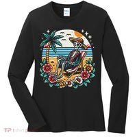 Skeleton On The Beach Traditional Tattoo Artist Inked Women's Long Sleeve Shirt thumb 0