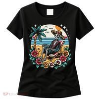 Skeleton On The Beach Traditional Tattoo Artist Inked Women's T-Shirt thumb 0