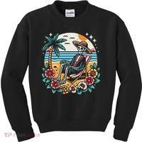Skeleton On The Beach Traditional Tattoo Artist Inked Kids Sweatshirt thumb 0