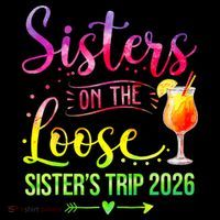 Sisters On The Loose Sister's Trip 2026 Vacation Stripe Pom Pom Beanie thumb 2