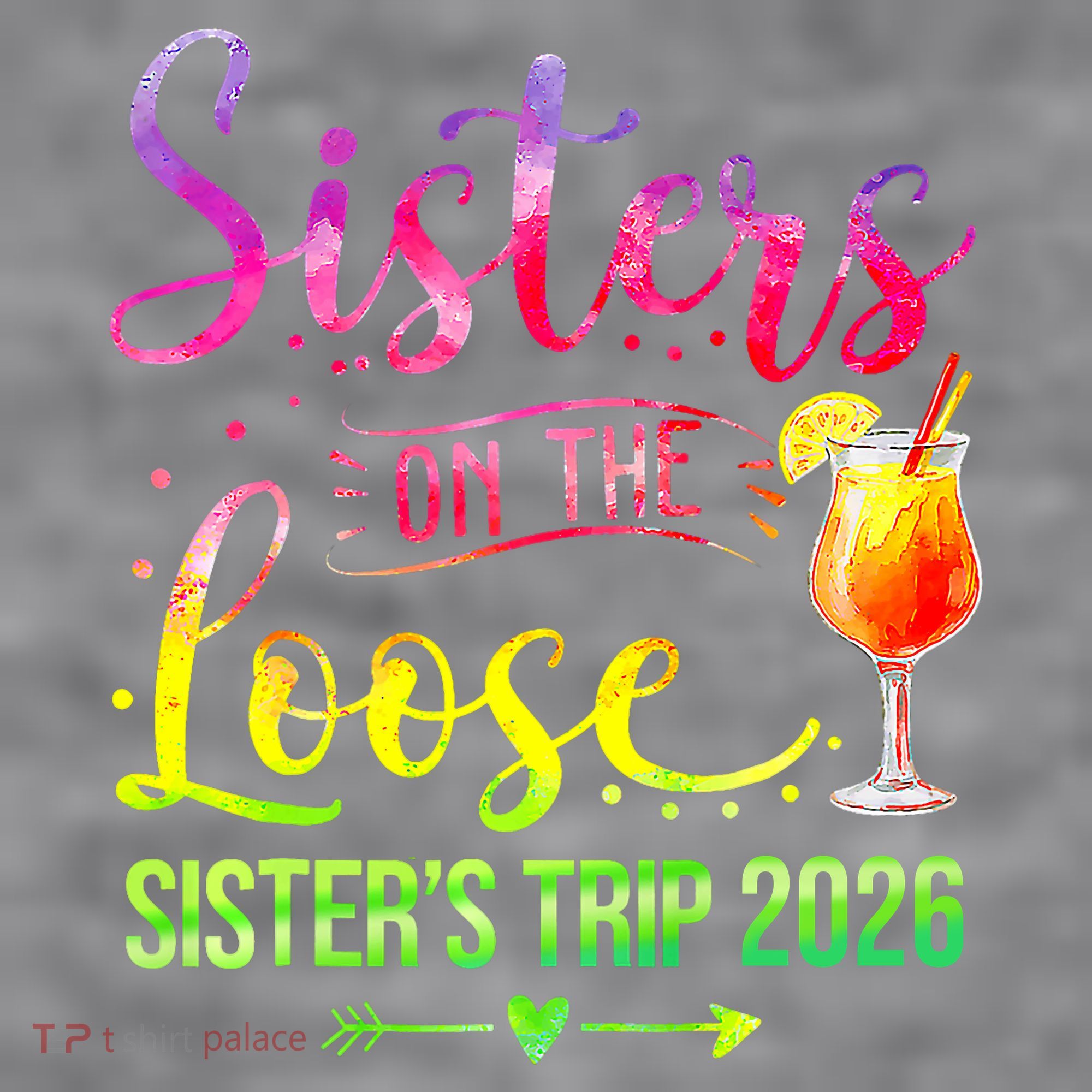 Sisters On The Loose Sister's Trip 2026 Vacation Women's Racerback Cropped Tank
